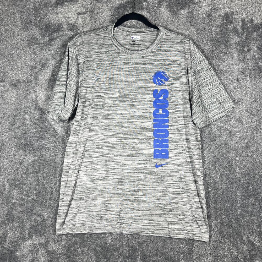 Nike Tee Shirt Mens L Gray Dri-Fit Boise State Player Worn Ty Benefield